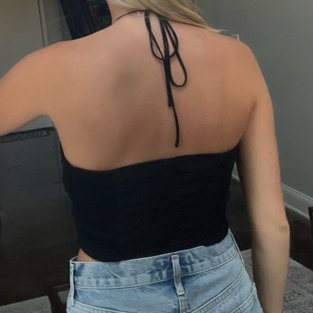 Zara Black Ruched Halter - Picture 3 of 3